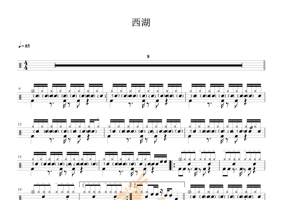 原版西湖钢琴谱 - 痛仰乐队经典完整钢琴谱 - 小白0基础入门版 - 易谱库