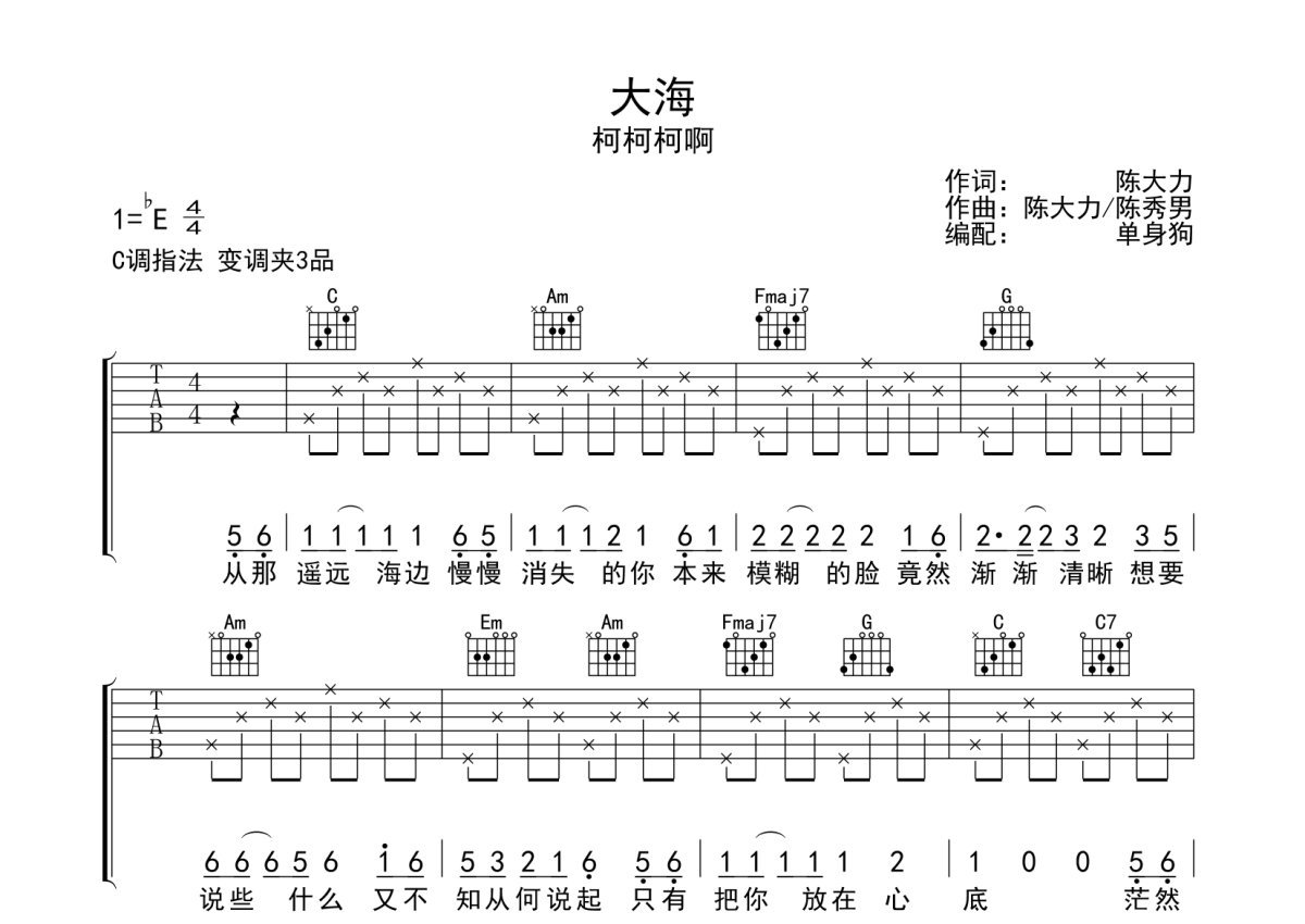 大海吉他独奏图片