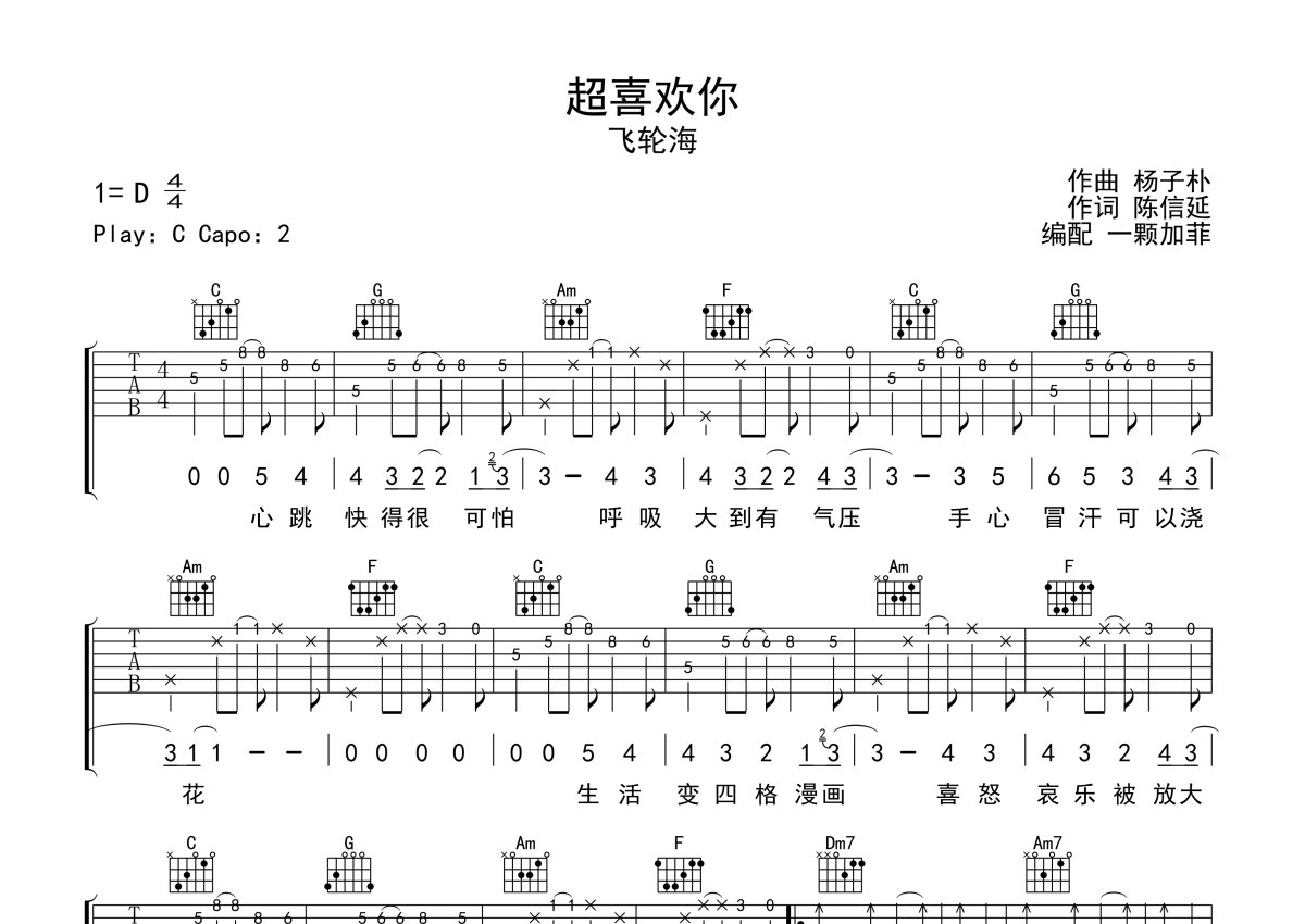 飞轮海《一个人流浪》吉他谱-Guitar Music Score - GTP吉他谱
