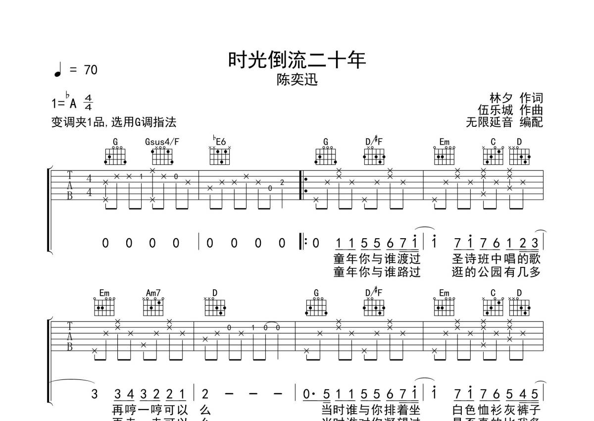 二十世纪少年吉他谱_吴雨霏_C调弹唱77%单曲版 - 吉他世界